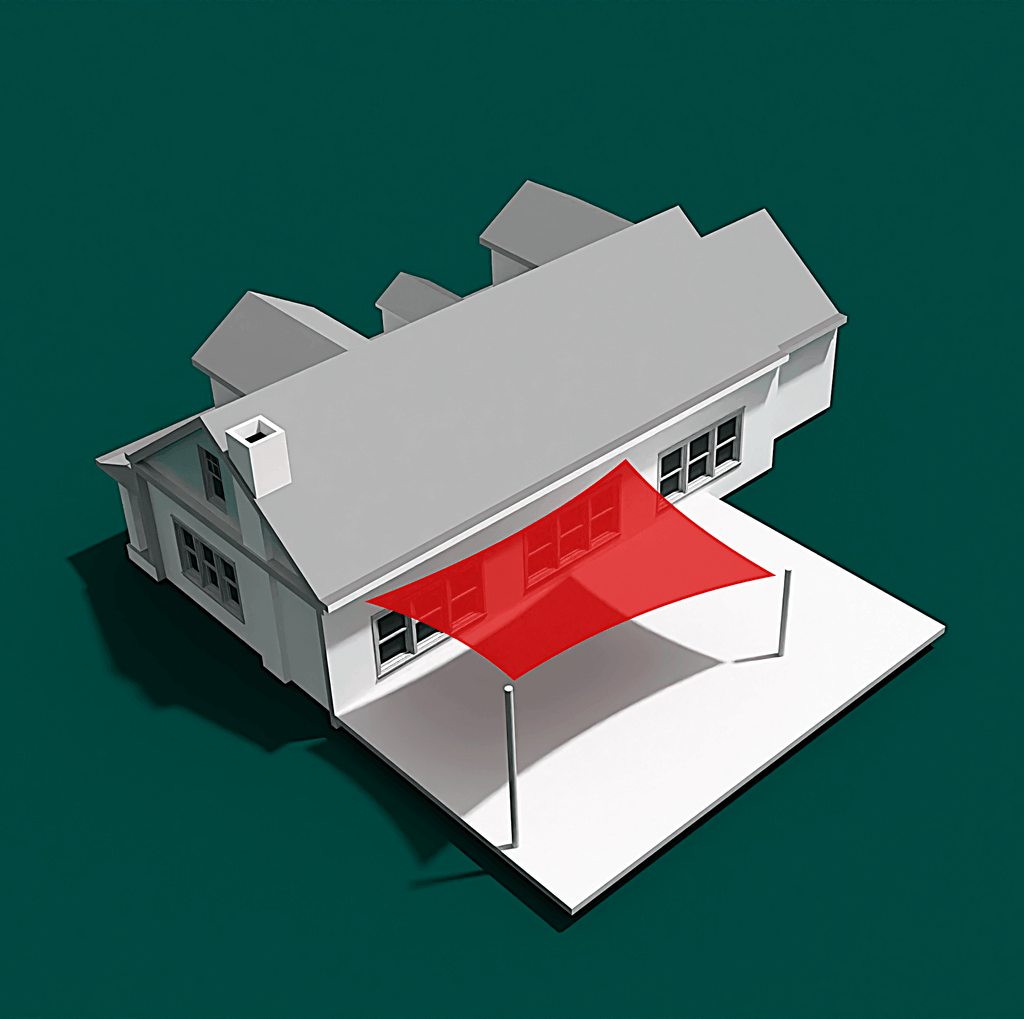 Voile d'ombrage triangulaire à angle droit